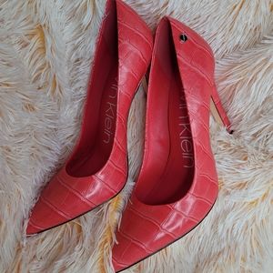 Calvin klein brady coral pink pumps heels